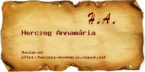 Herczeg Annamária névjegykártya
